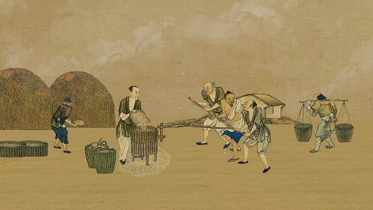古代农业水稻丰收