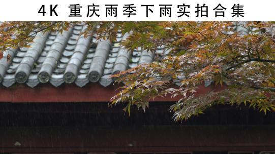 4K重庆雨季下雨原声实拍