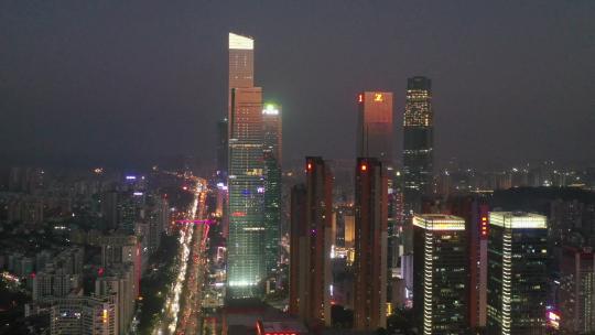广西南宁CBD夜景航拍4K视频视频素材模板下载