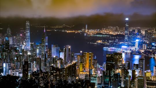 香港城市夜景延时摄影