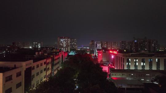 淄博金晶大道夜景航拍视频素材模板下载