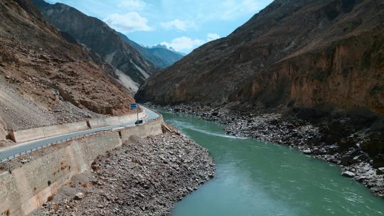 西藏旅游风光318国道怒江风光视频素材模板下载