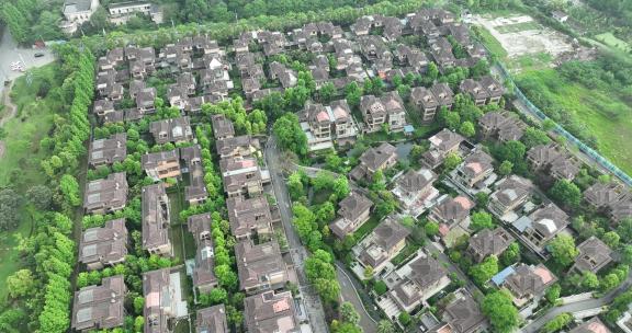 成都市都江堰市大观镇御青城航拍小区别墅群