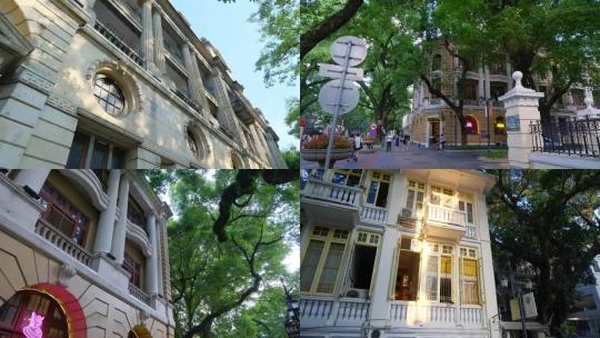 广州老街沙面街景历史景观欧式建筑