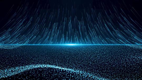 蓝色粒子光线科技晚会背景AE模板
