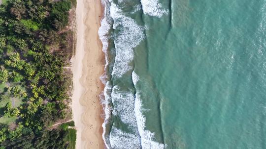 俯瞰海边沙滩海浪