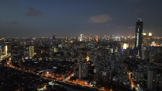 武汉光谷广场夜景航拍视频素材模板下载