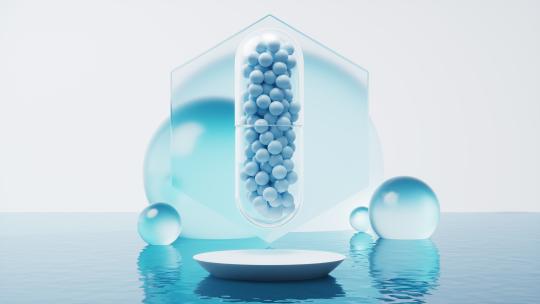 生物科技制药药物胶囊3D渲染