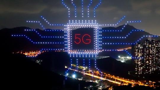 【4K】5G科技素材-无人机表演显示5G视频素材模板下载
