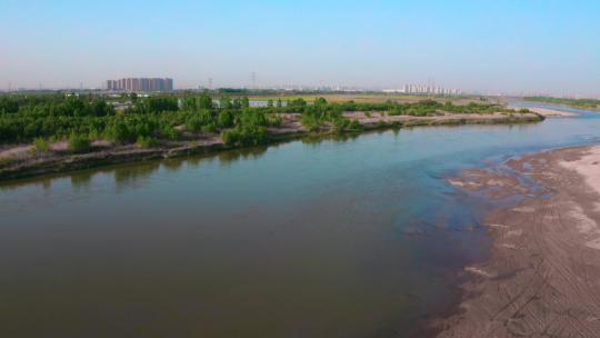 渭河两岸风光 河流 河道