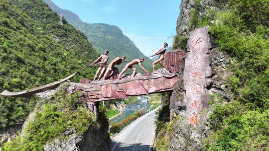 航拍湖北旅游5A级景区神农溪景观