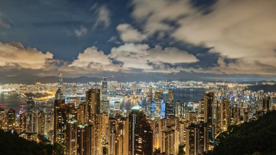 香港太平山夜景视频素材模板下载