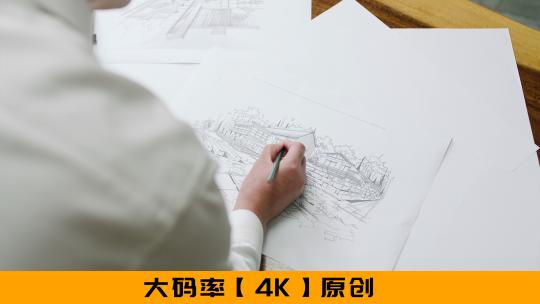 设计师画图纸建筑图纸