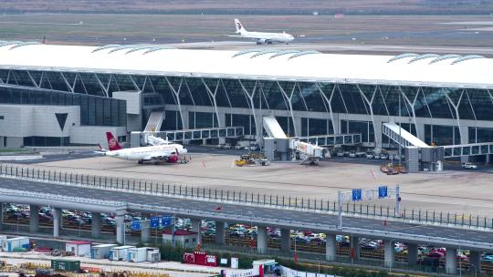 上海浦东国际机场延时摄影