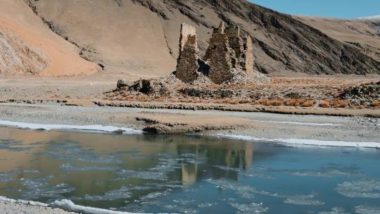 西藏旅游风光古代烽火台古堡遗址遗迹
