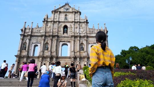 澳门旅拍风景地标人文澳门宣传片大三巴牌坊