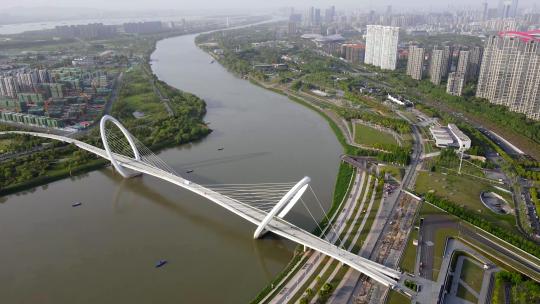 航拍江苏南京河西新城CBD建筑景观视频素材模板下载