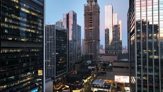 航拍深圳粤海街道天际线高楼商业地产街景