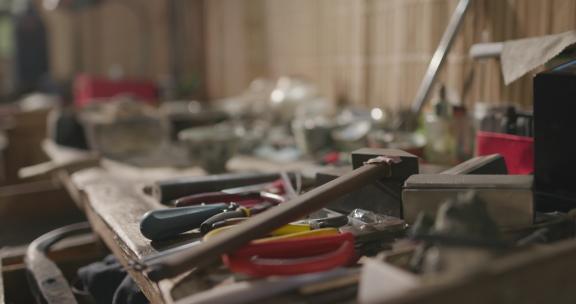 瓷器工匠锔桌面手艺工作台景德陶瓷修复工具