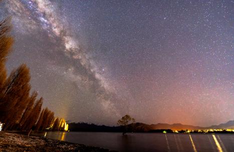 新西兰瓦纳卡湖孤独的树wanaka星空银河