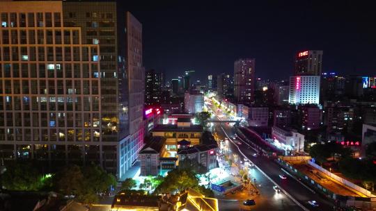航拍云南昆明城市夜景交通视频素材模板下载