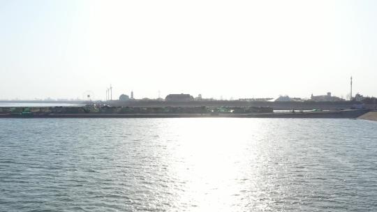 碧海金沙渔人码头海边建筑航拍