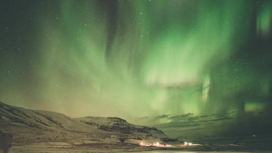 4K北欧冰岛极光银河