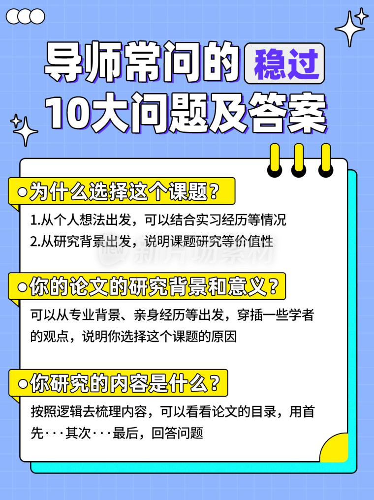 导师常问10大问题扁平小红书配图