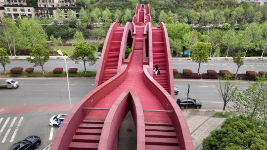 长沙红色网红桥中国结桥