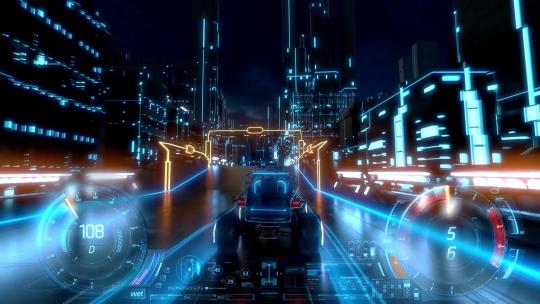 3d电子游戏现代城市赛车动画