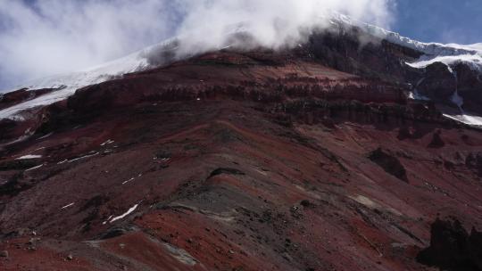 南美洲厄瓜多尔钦博拉索火山的鸟瞰图