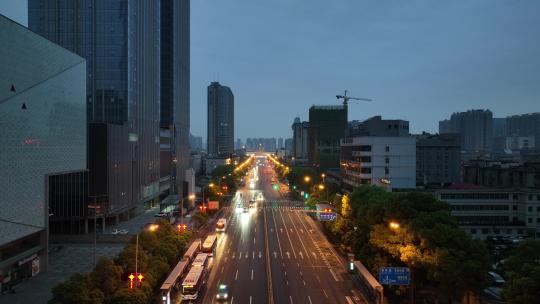 长沙岳麓区夜景航拍