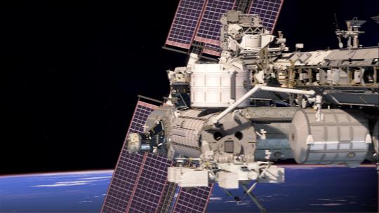 国际空间站绕地球飞行的精美动画4K
