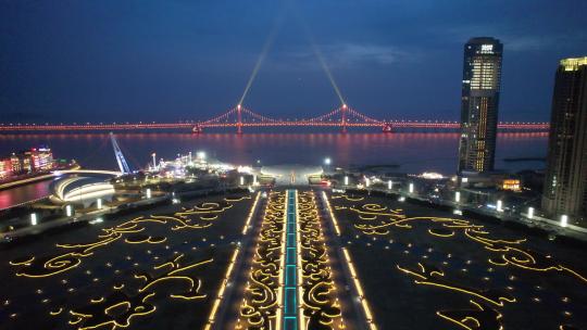 原创 大连星海广场城市天际线夜景航拍