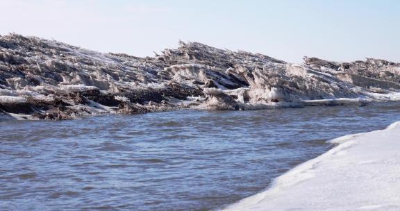 冰雪开始融化的河流