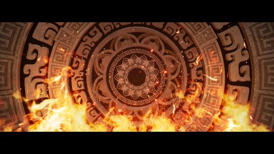 火焰民族图腾国潮背景高清在线视频素材下载