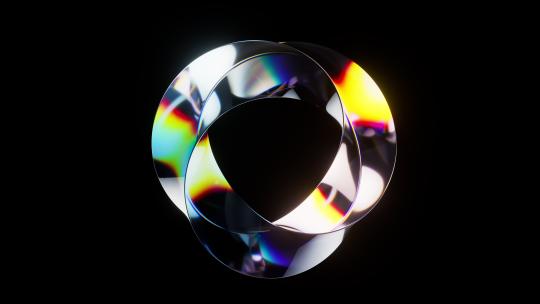 彩色渐变玻璃曲面循环动画3D渲染