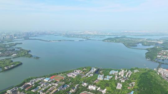武汉东湖大全景直推镜头视频素材模板下载