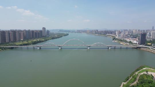 航拍江西吉安大桥赣江
