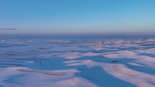 航拍4K内蒙古雪域雪原