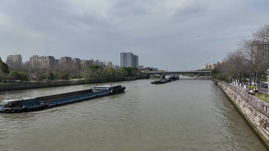杭州拱宸桥京杭大运河航拍
