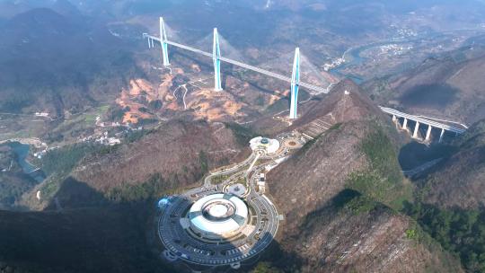 贵州平塘天空之桥延时全景航拍
