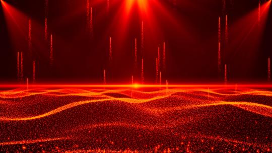 红色粒子颁奖晚会背景AE模板