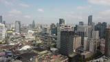 航拍宁波市中心地标性三江口建筑城市繁华高清在线视频素材下载