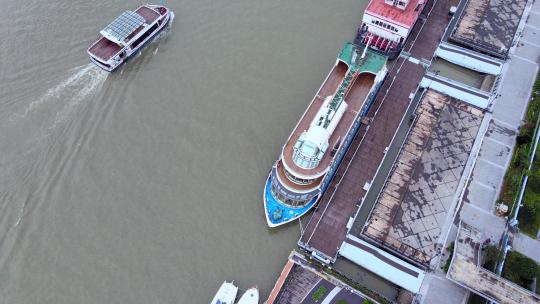 上海黄浦江航拍风光视频素材模板下载