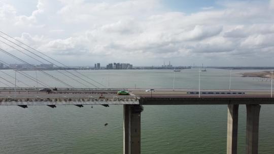 城市宣传航拍气势恢宏湛江海湾大桥