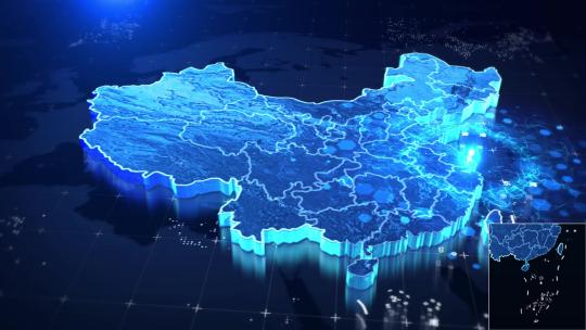 中国地图辐射AE视频素材教程下载
