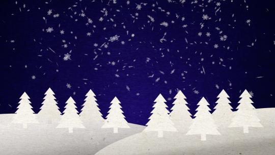 圣诞节雪花和圣诞树的背景动画