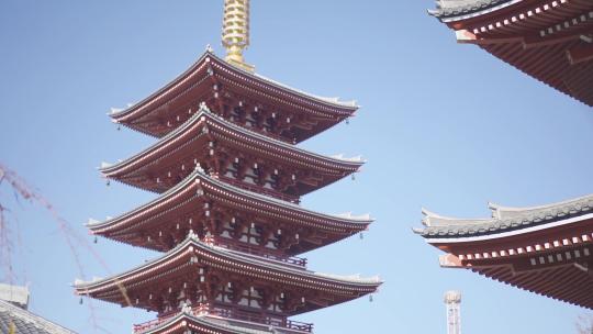 日本东京浅草寺寺庙人群视频素材模板下载