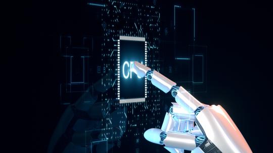 智能机械手点击科技感素材